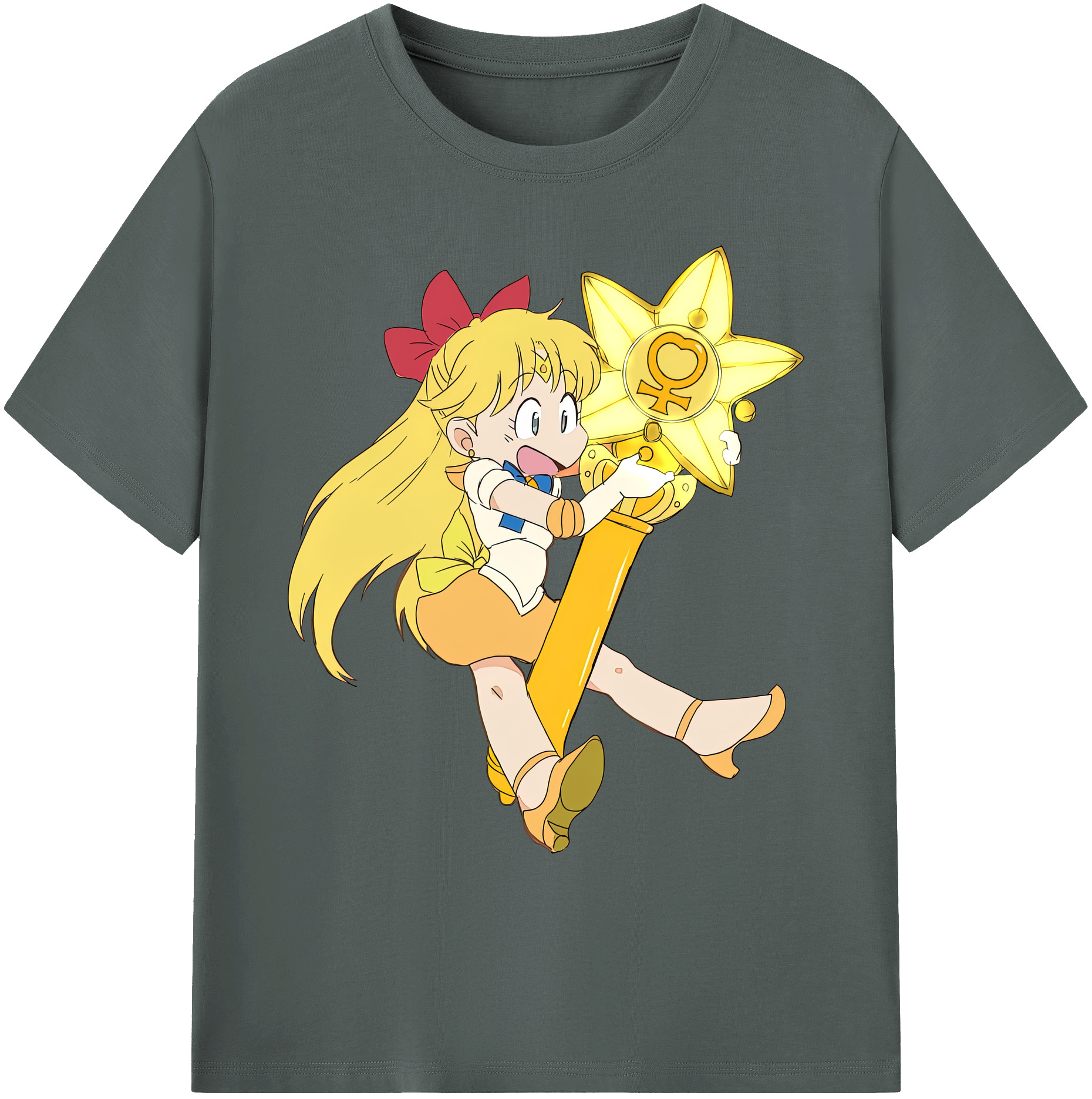 （画像用） 美少女戦士セーラームーン 愛野 美奈子 あいの みなこ Sailor Moon Aino Minako 綿100％ メンズ半袖Tシャツ｜肌触りやわらか＆通気性